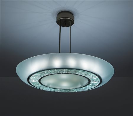 MAX INGRAND Un lampadario modello "2459" per FONTANA ARTE, circa 1967. Ottone...