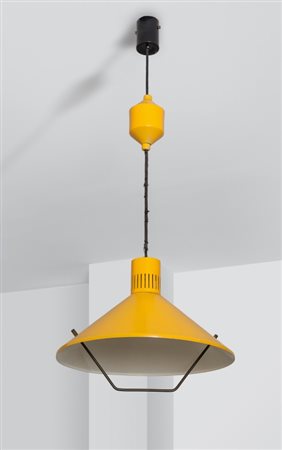 STILNOVO Una lampada a sospensione a saliscendi "1125", anni '60. Ottone,...