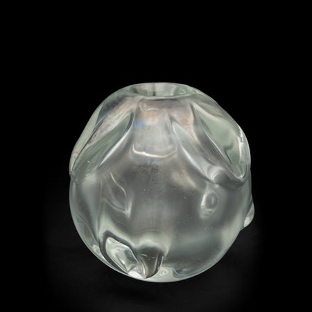 SEGUSO VETRI D'ARTE un vaso in cristallo massiccio iridescente con...