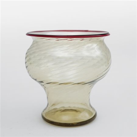 OVE THORSSEN, BIRGITTA KARLSSON, VENINIUn vaso in vetro ritorto trasparente...