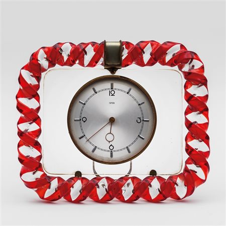 CARLO SCARPA, VENINI Un orologio da tavolo, circa 1937. Cornice in cristallo...