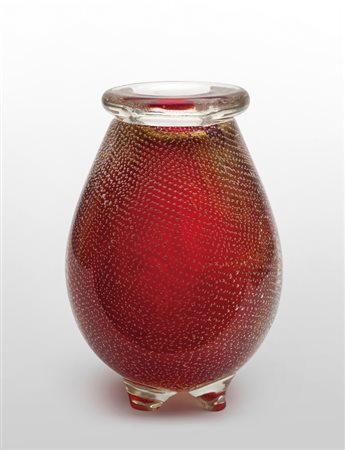 FLAVIO POLI, SEGUSO VETRI D'ARTEUn vaso in vetro sommerso a bollicine e...