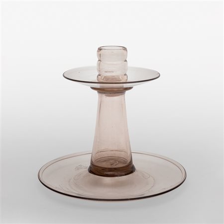 MVM CAPPELLIN Un candeliere in vetro trasparente soffiato, anni '20. Altezza...