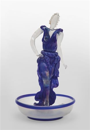 ERCOLE BAROVIER, VETRERIA ARTISTICA BAROVIER E C. Figura femminile su coppa,...