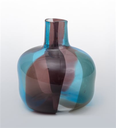 FULVIO BIANCONI, VENINI Un vaso a fasce di colore verticali, anni '50....