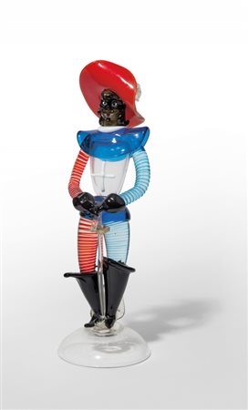 EMILIO NASON, A.V.E.M.Figura di moschettiere in cristallo, vetri policromi e...