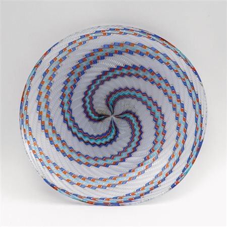 DINO MARTENS, AURELIANO TOSO Una coppa "a trina", 1952. Vetro a canne...