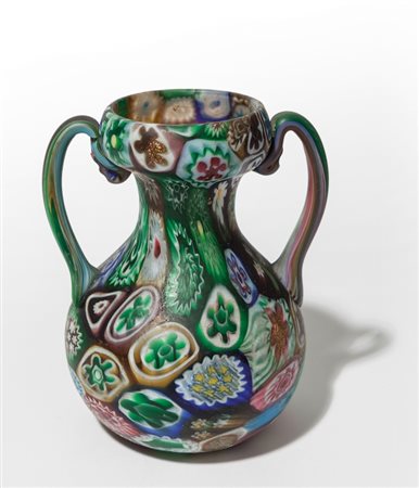 FRATELLI TOSOUn piccolo vaso in vetro soffiato a murrine, circa 1910. Altezza...