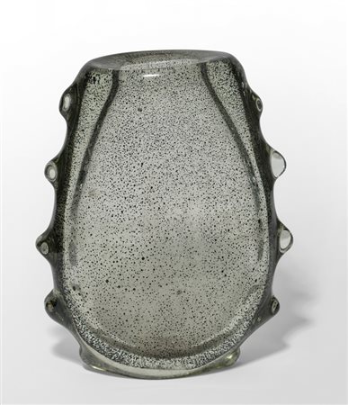 FLAVIO POLI, SEGUSO VETRI D'ARTEUn vaso in cristallo a bollicine metalliche e...