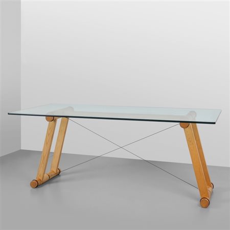 SUPERSTUDIO Un tavolo 'Tenso' per GIOVANNETTI, 1975. Legno di frassino,...