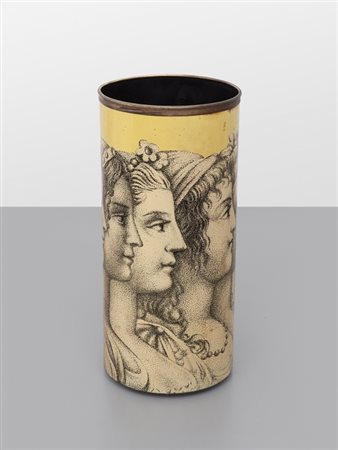 PIERO FORNASETTI Un portaombrelli 'Profili di donna', anni '50. Lamierino...