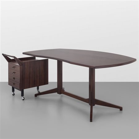 FRANCO ALBINI Un tavolo-scrivania derivato dal modello "TL 22" e una...