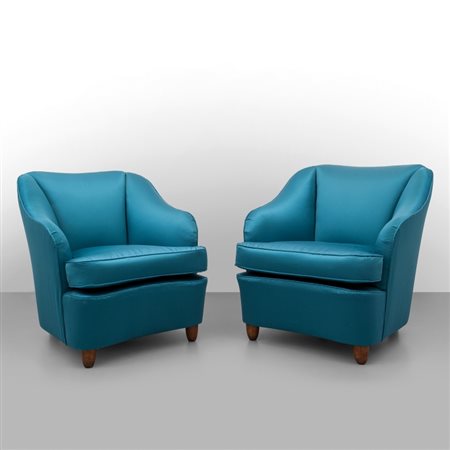 GIO PONTI Due poltrone per CASA E GIARDINO, 1938. Struttura in legno,...