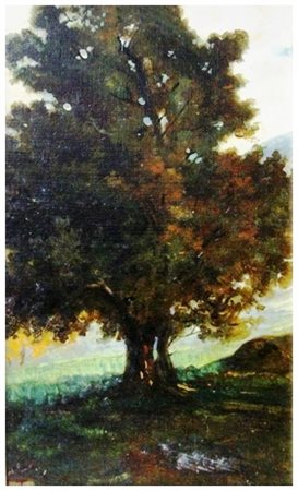 AUTORE IGNOTO Senza titolo Olio su tela cartonata 33 x 21. Firma in b. a s....