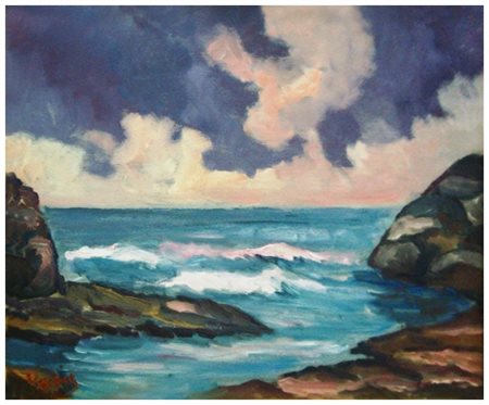 BOMS Senza titolo Olio su tavola 30 x 39,5. Firma in b. a s. ALLA MAGGIORE...