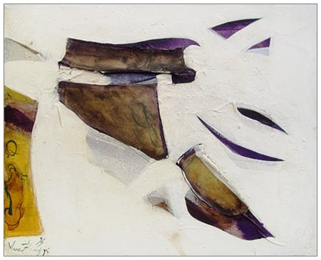 MARCO BRUZZI Senza titolo 1994 Olio e collage di collage di tessuti su tela...