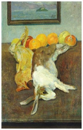 F. CIAMPI Senza titolo Olio su cartone 50 x 35. Firma in b. a d.; sul verso...