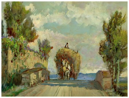 LEONARDO RODA Racconigi 1868 – Torino 1933 Senza titolo Olio su cartone 18 x...