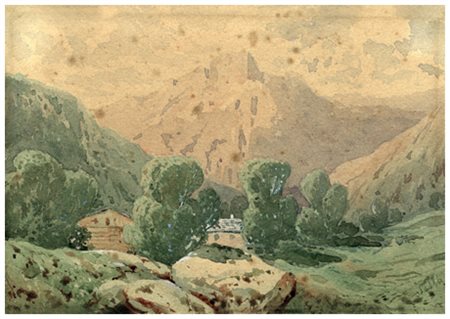 ARNOLFO SELLA Biella 1879 – Biella 1970 Senza titolo Acquerello su cartoncino...