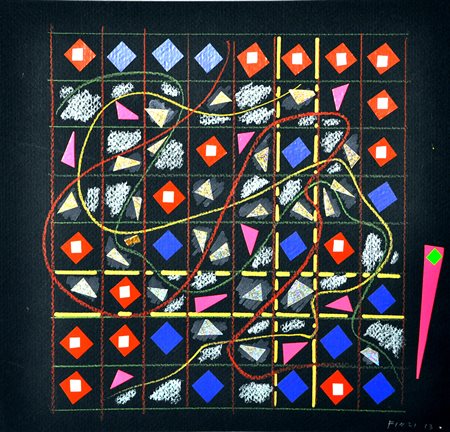 ENNIO FINZI, Senza titolo, 2013, Tecnica mista e collage su cartoncino, cm....