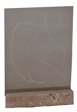 ALBERTO VIANI, Maternità, 1978, Serigrafia su cristallo con base in...