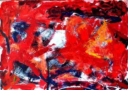 FRANCO SARTORI, Turbolenza, 2003, Olio su tela, cm. 100×150, Firma, data e...