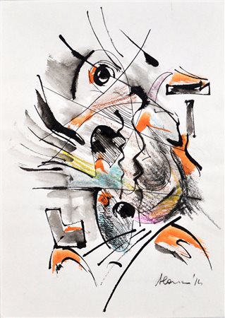 FRANCESCO ALARICO, Senza titolo, 2014, Tecnica mista su carta, cm. 29,5x21,...