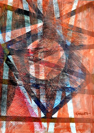 GUGLIELMO MALATO, Senza titolo, Tecnica mista su cartone, cm. 66x46, Firma in...