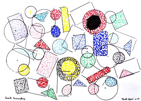 PAOLO MASI, Parete geometrica, 2013, Tecnica mista su carta, cm. 21x29,5,...