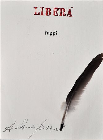 ANTONIO SASSU, Per Eugenio Miccini, 2001, Tecnica mista e collage su...