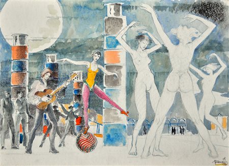 PAM (Paolo Antonio Martini), Senza titolo, 1992, Tecnica mista su cartoncino,...