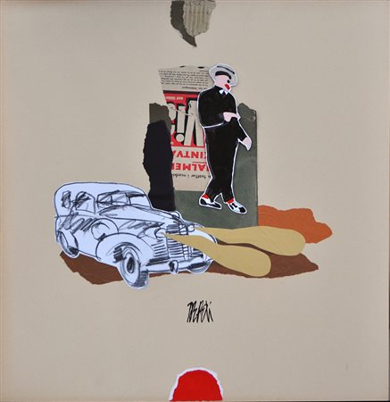 FABIO DE POLI, Teatrino, 1999, Assemblaggio e tecnica mista su cartone, cm....