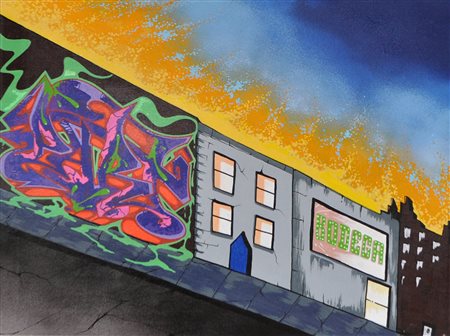 ENRIQUE TORRES, Senza titolo, 2016, Acrilici e spray su tela, cm. 45x61,...