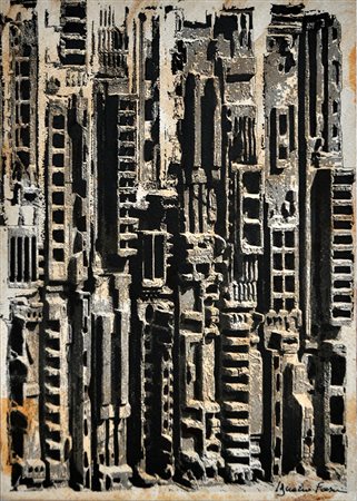 IGNAZIO FRESU, Tracce, 2010, Tecnica mista su cartoncino con ferro e...