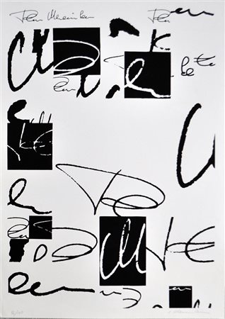 PLINIO MESCIULAM, Senza titolo, Litografia in b/n, Es. 86/100, cm. 69x49,...