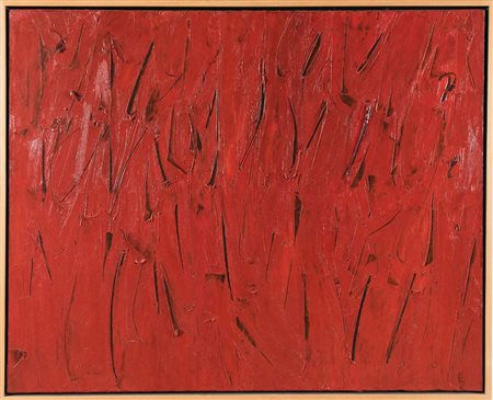 Piero Ruggeri (1930 - 2009), “Rosso Intenso”, 1997/98. Olio su tela, al retro...