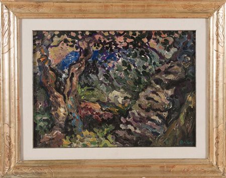 Carlo Levi (1902 - 1975), “Bosco”. Olio su tela, firmato in basso a destra C...