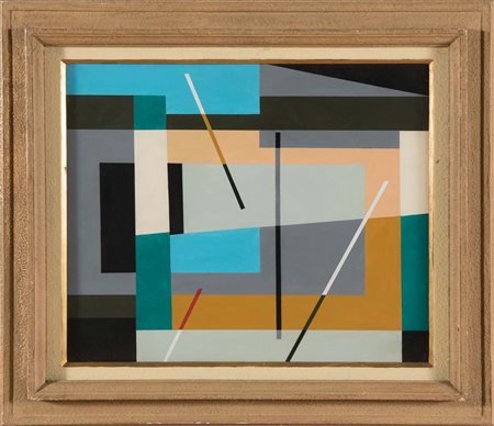 Giovanni Korompay (1904 - 1988), “Fornace”, 1959. Olio su tavola, firmato,...