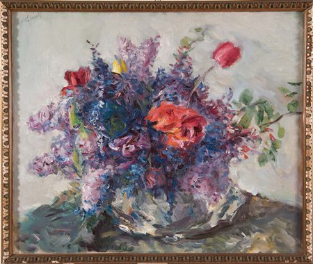 Ugo Guidi (1912 - 1977), “Vaso di fiori”. Olio su tela, firmato in alto a...