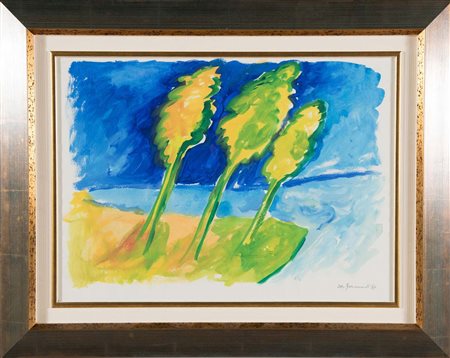 Mimmo Germanà (1944 - 1992), “Senza Titolo”, 1989. Acquerello su carta,...