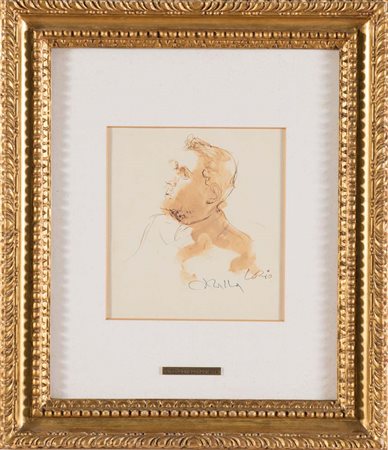 Nino Corrado Corazza (1897 - 1975), “Ritratto”. Tecnica mista su carta,...
