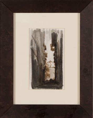 Pietro Annigoni (1910 - 1988), “Strada di Città”, 1964. Acquerello e...