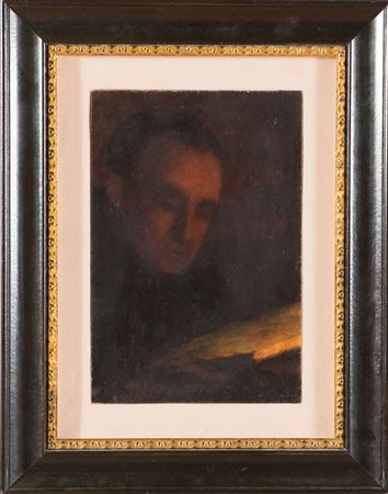 Flavio Bertelli (1865 - 1941), “Autoritratto”, 1920. Olio su tavola, firmato...