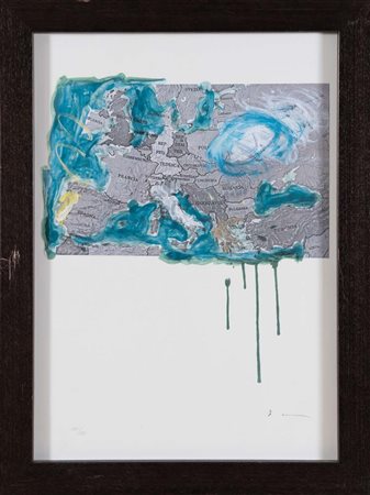 Mario Schifano (1934 - 1998), “Europa”. Litografia su carta, firmata in basso...