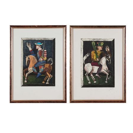 Franco Gentilini (1909 - 1981), “Cavallo di Spade” e “Cavallo di Bastoni”....