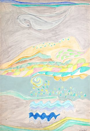 Gastone NOVELLI (Vienna 1925-08-01 Milano 1969-12-22) Progetto per arazzo...