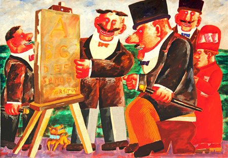 Franz BORGHESE (Roma 1941-01-21 Roma 2005-12-17) Senza titolo olio su tela...