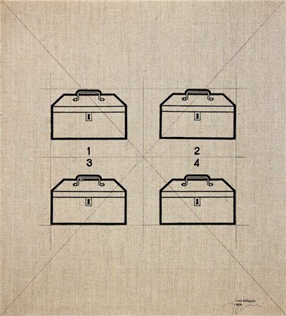 Tino STEFANONI (Lecco 1937-07-06 Lecco 2017) Le cassette 222B 1974 tecnica...