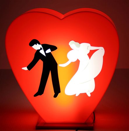 Marco LODOLA (Dorno 1955-04-04 ) Cuore perspex e neon cm. 46 x 44.5 x...