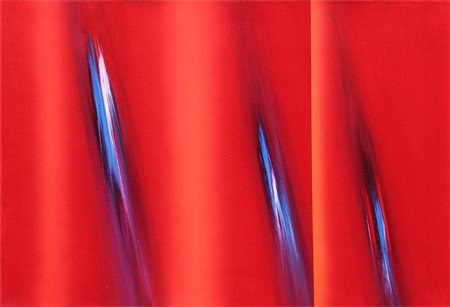 Ennio FINZI (Venezia 1931-01-02 ) Il verso della luce in rosso olio su tela...